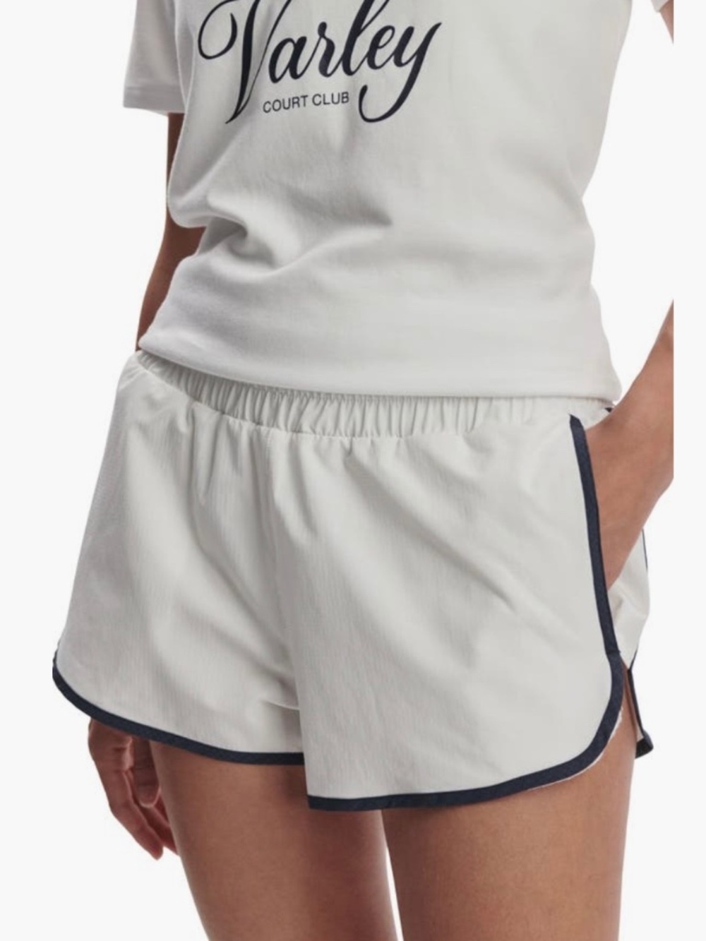 Varley Arlington Running Shorts White SZ XL